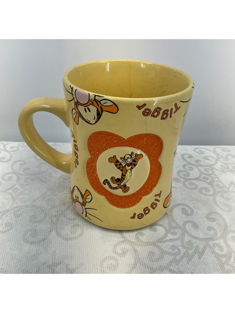 Disney Tigger Ceramic Mug Yellow 4.5" Tall Winnie The Pooh Disney Parks Made In